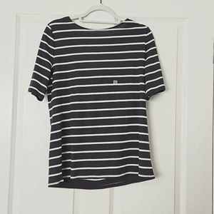 Grey and white striped top